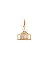 Pingente Igreja Meio Reticulado c/ N. Sra Aparecida (Rodio) - 00 - 15mm x 23mm - 0.80gr