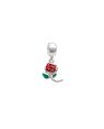 Pingente AG Berloque Rosa 8mm c/ Resina - G5 - 1mm x 1mm - 0.84gr