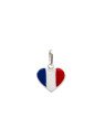 Pingente AG Coracao 12mm Bandeira "Franca" (Resina) - G5 - 12mm x 17mm - 0.74gr