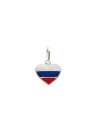 Pingente AG Coracao 12mm Bandeira "Russia" (Resina) - G5 - 12mm x 17mm - 0.82gr