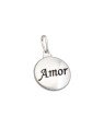 Pingente AG Redondo Liso "Amor" (Resina) - G3 - 15mm x 24mm - 1.68gr