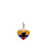Pingente AG Coracao 12mm Bandeira "Equador" (Resina) - G5 - 12mm x 17mm - 0.81gr