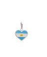 Pingente AG Coracao 12mm Bandeira "Argentina" (Resina) - G5 - 12mm x 17mm - 0.79gr