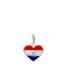 Pingente AG Coracao 12mm Bandeira "Paraguai" (Resina) - G5 - 12mm x 17mm - 0.82gr