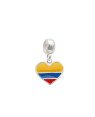 Pingente AG Berloque  Coracao Bandeira "Colombia" - G5 - 12mm x 20mm - 1.44gr
