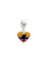 Pingente AG Berloque  Coracao Bandeira "Equador" - G5 - 1mm x 1mm - 1.35gr
