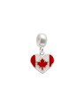 Pingente AG Berloque  Coracao Bandeira "Canada" - G5 - 12mm x 20mm - 1.31gr