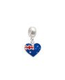 Pingente AG Berloque  Coracao Bandeira "Australia" - G5 - 12mm x 20mm - 1.32gr