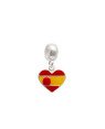 Pingente AG Berloque  Coracao Bandeira "Espanha" - G5 - 12mm x 20mm - 1.49gr