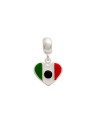 Pingente AG Berloque  Coracao Bandeira "Mexico" - G5 - 12mm x 20mm - 1.31gr
