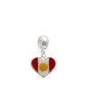 Pingente AG Berloque  Coracao Bandeira "Peru" - G5 - 12mm x 20mm - 1.33gr