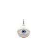 Pingente AG Redondo c/ Olho Grego (Branco/Azul/Preto) - G3 - 15mm x 24mm - 1.58gr