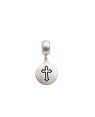 Pingente AG Berloque Redondo Liso 11mm c/ Cruz (Resina) - G5 - 11mm x 22mm - 1.51gr