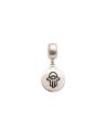 Pingente AG Berloque Redondo Liso 11mm c/ Mao de Fatima (Resina) - G5 - 11mm x 22mm - 1.50gr