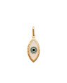 Pingente Olho Grego Bordas Diamantada (Branco/Azul/Preto) - 00 - 10mm x 29mm - 1.00gr