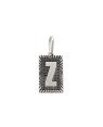 Pingente AG Retangulo Letra Z Borda Diamantada (Envelhecido) - G1 - 13mm x 30mm - 2.29gr