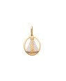 Pingente Oval Vazado Nossa Senhora  Aparecida (Rodio) - 00 - 13mm x 23mm - 0.86gr