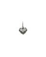 Pingente AG (Envelhecido) Coracao c/ Estrelas Estampadas - G3 - 12mm x 18mm - 0.83gr