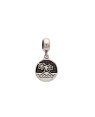 Pingente AG Envelhecido Berloque Redondo Coqueiro   - G5 - 11mm x 24mm - 1.37gr