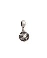 Pingente AG Envelhecido Berloque Redondo Aviao  - G5 - 11mm x 24mm - 1.33gr