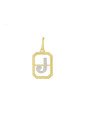 Pingente Letra J - 00 - 11mm x 22mm - 0.58gr