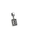 Pingente AG Berloque Envelhecido Retangular Letra B - G5 - 10mm x 23mm - 1.91gr