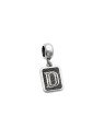Pingente AG Berloque Envelhecido Retangular Letra D - G5 - 10mm x 23mm - 1.94gr