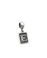 Pingente AG Berloque Envelhecido Retangular Letra E - G5 - 10mm x 23mm - 1.89gr