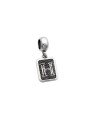 Pingente AG Berloque Envelhecido Retangular Letra H - G5 - 10mm x 23mm - 1.85gr