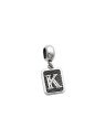 Pingente AG Berloque Envelhecido Retangular Letra K - G5 - 10mm x 23mm - 1.89gr