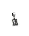 Pingente AG Berloque Envelhecido Retangular Letra L - G5 - 10mm x 23mm - 1.98gr