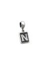 Pingente AG Berloque Envelhecido Retangular Letra N - G5 - 10mm x 23mm - 1.84gr