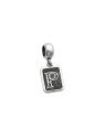 Pingente AG Berloque Envelhecido Retangular Letra P - G5 - 10mm x 23mm - 1.84gr