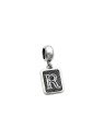 Pingente AG Berloque Envelhecido Retangular Letra R  - G5 - 10mm x 23mm - 1.85gr