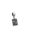 Pingente AG Berloque Envelhecido Retangular Letra S - G5 - 10mm x 23mm - 1.86gr