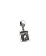 Pingente AG Berloque Envelhecido Retangular Letra T  - G5 - 10mm x 23mm - 1.87gr
