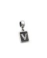 Pingente AG Berloque Envelhecido Retangular Letra V - G5 - 10mm x 23mm - 1.91gr