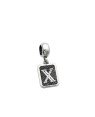 Pingente AG Berloque Envelhecido Retangular Letra X - G5 - 10mm x 23mm - 1.82gr