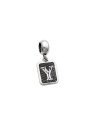 Pingente AG Berloque Envelhecido Retangular Letra Y - G5 - 10mm x 23mm - 1.88gr