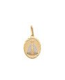 Pingente Oval Reticulado Nossa Sra Aparecida (Rodio) - 00 - 13mm x 26mm - 1.65gr