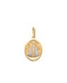 Pingente Oval Liso c/ Nossa Sra Aparecida (Rodio) - 00 - 13mm x 26mm - 1.61gr