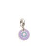 Pingente Ag Berloque Olho Grego  (Lavanda/Azul Claro/Rosa Claro) - G5 - 8mm x 17mm - 0.94gr
