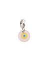Pingente AG Berloque Olho Grego (Rosa Claro/Amarelo/Azul Claro) - G5 - 8mm x 17mm - 0.96gr