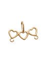 Pingente Canga 3 Coracoes Vaz  Estampado p/ 2 Acessorios  - 00 - 22mm x 15mm - 0.47gr