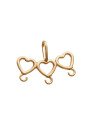 Pingente Canga 3 Coracoes Vaz Estampado p/ 3 Acessorios  - 00 - 22mm x 15mm - 0.51gr