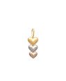 Pingente c/ 3 Coracoes Liso em Pe  (Rodio 3 Ouros) - 00 - 10mm x 28mm - 1.02gr