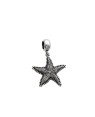 Pingente Berloque AG Envellhecido Estrela Mar Borda Torcida 13mm  - G5 - 15mm x 26mm - 1.30gr