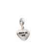 Pingente Berloque AG Coracao Liso "Amor De Mae" Diamantado Atras (Resina) - G5 - 11mm x 20mm - 1.21gr