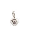 Pingente AG Berloque Coracao Liso c/ Gato "Diamantado Atras"(Resina) - G3 - 11mm x 20mm - 1.27gr