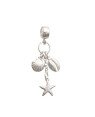 Pingente AG Berloquec/ 1 Concha 1 Buzio 1 Estrela  - G5 - 10mm x 30mm - 1.66gr